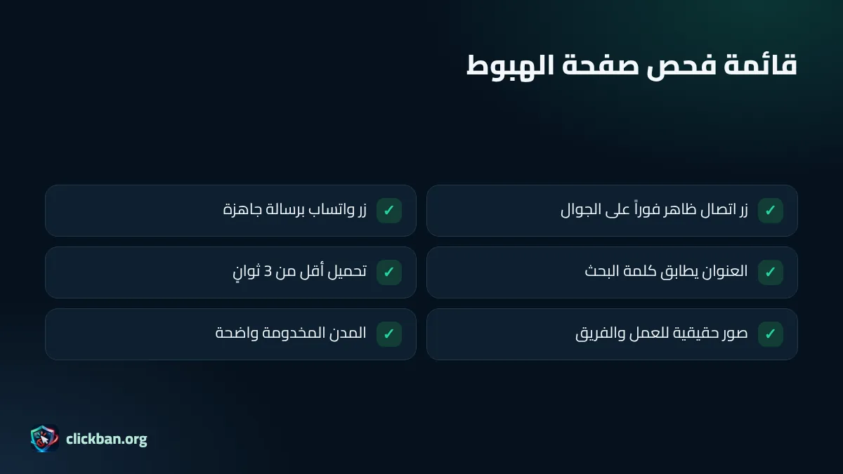 قائمة فحص صفحة الهبوط لزيادة الاتصالات من إعلانات جوجل